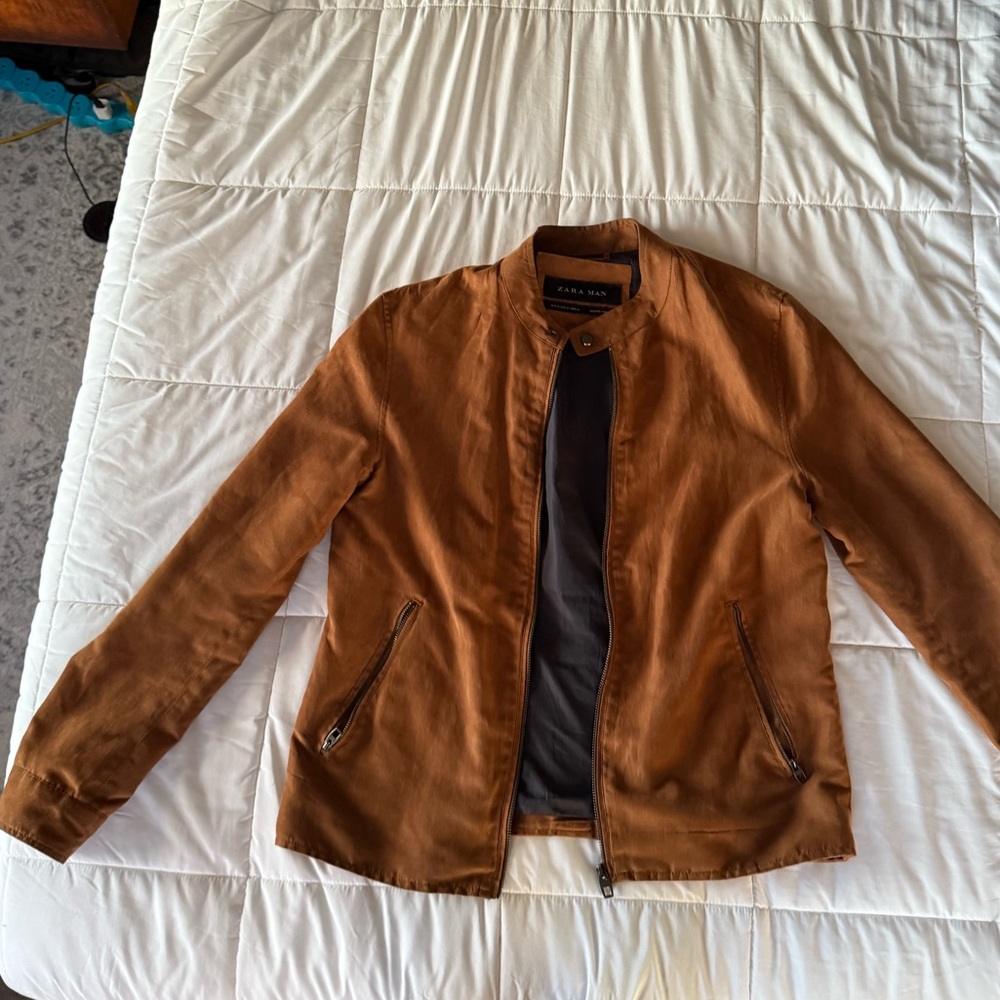 Zara brown suede bomber